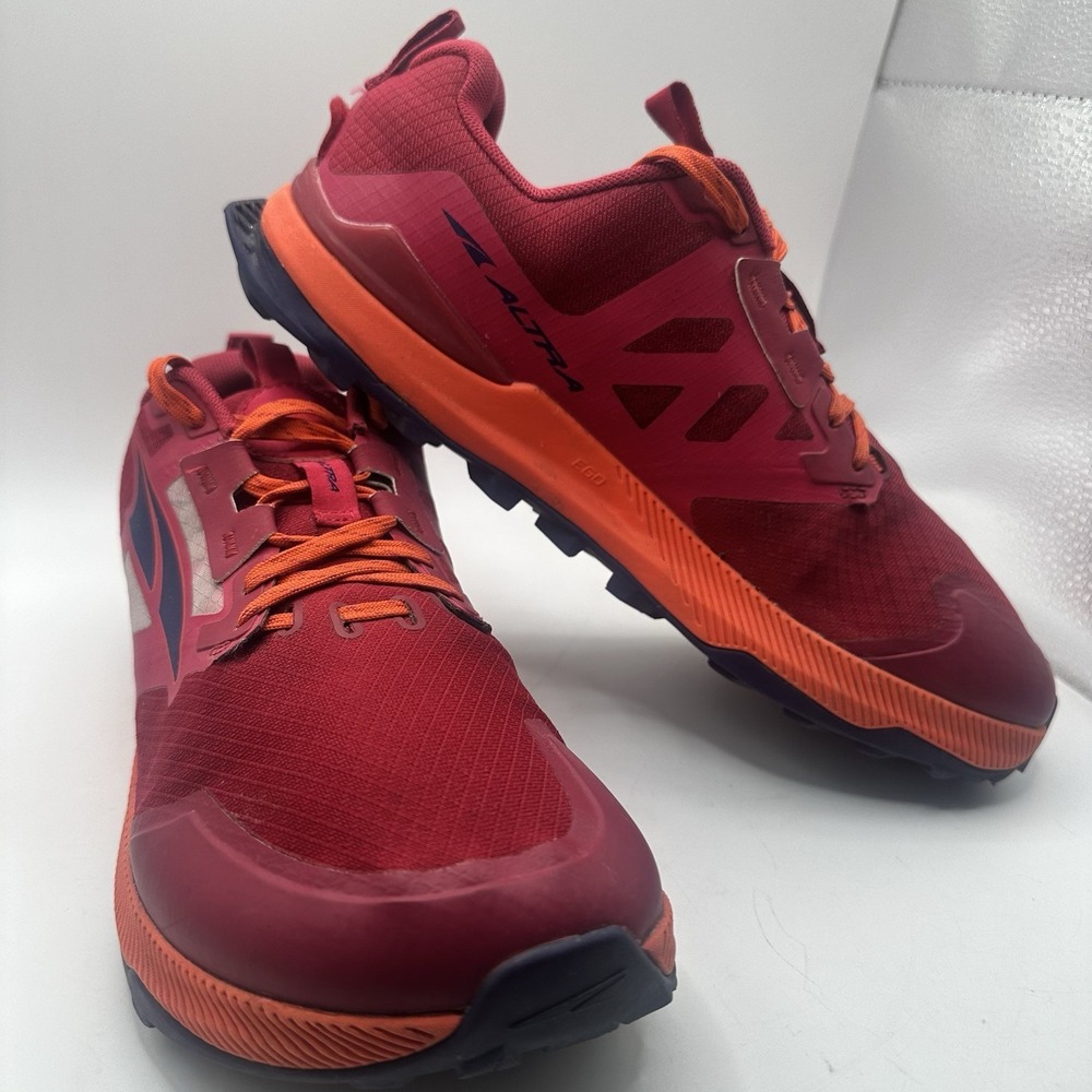 Altra Lone Peak Trail Running Shoes Women US 9 Burgundy Orange Zero Drop Outdoor